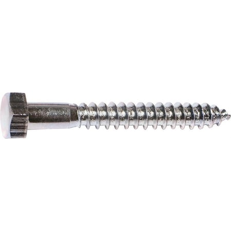 Lag Screw, 3/8 In, 4 In, Zinc Plated Hex Hex Drive